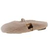 2025 Autumn and Winter New Casual Cotton Slippers European and American One-word Belt Inner Height Increase Women's Shoes Mao Mao Mary Jane Flat Shoes