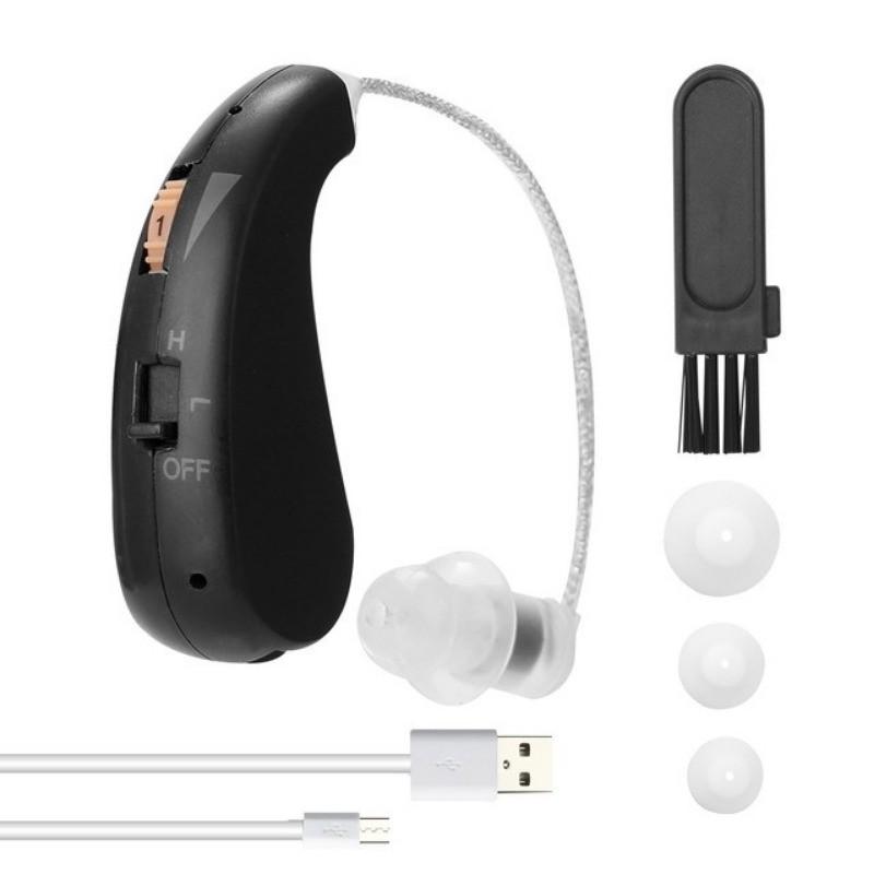 Digital Rechargeable Hearing Aid Wireless Mini Hearing Amplifier Smart Noise Reduction Invisible BTE Ear Aids