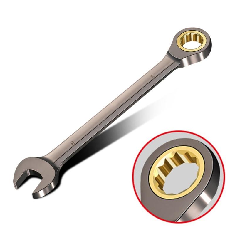 Double Ended Utility Wrench Ratchet Spanner Heavy Duty Two Side  Wrench Manual Repair Tool for Stable Performances