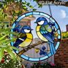 Acrylic Two Birds Suncatcher Stained Glass Effect Window Hanging Ornament Bird Themed Gift for Home