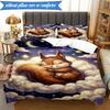 3-teiliges Bettwäsche-Set ' Eichhörnchenträume im Mondlicht', Enthält 1 Bettbezug und 2 Kissenbezüge, Perfekt für Schlafzimmer, Wohnheim, Weihnachtsgeschenk für Fans