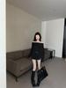 Korean Style One-Shoulder Long-Sleeve Women's T-Shirt, Slimming and Flattering Autumn Base Layer with Belt, Beautiful New Arrival