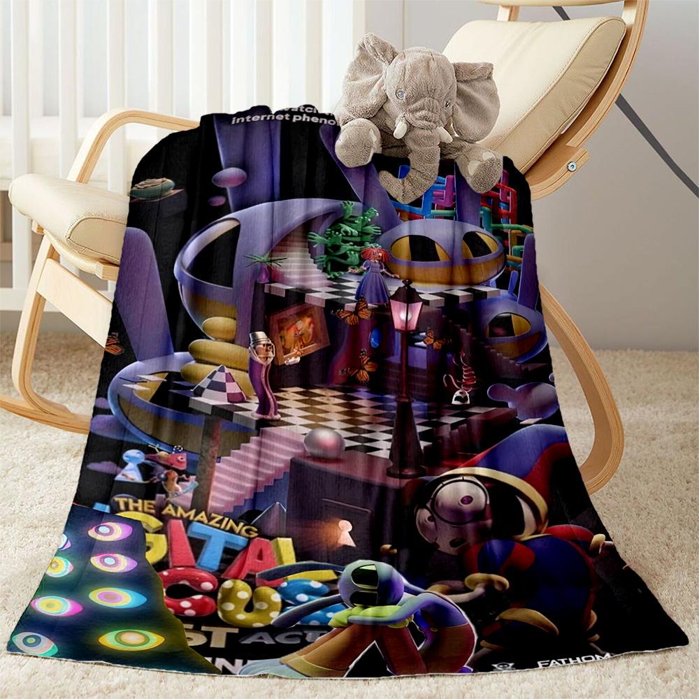 Digital Circus Blanket Durable Comfort Great for Seaside Bed Sofa Four Seasons Universal Warmthful Decor Suitable for Gifting Relatives and Friends