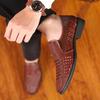 Summer new men's sandals business dress handwoven breathable leather shoes men's hole shoes men's shoes trade shoes