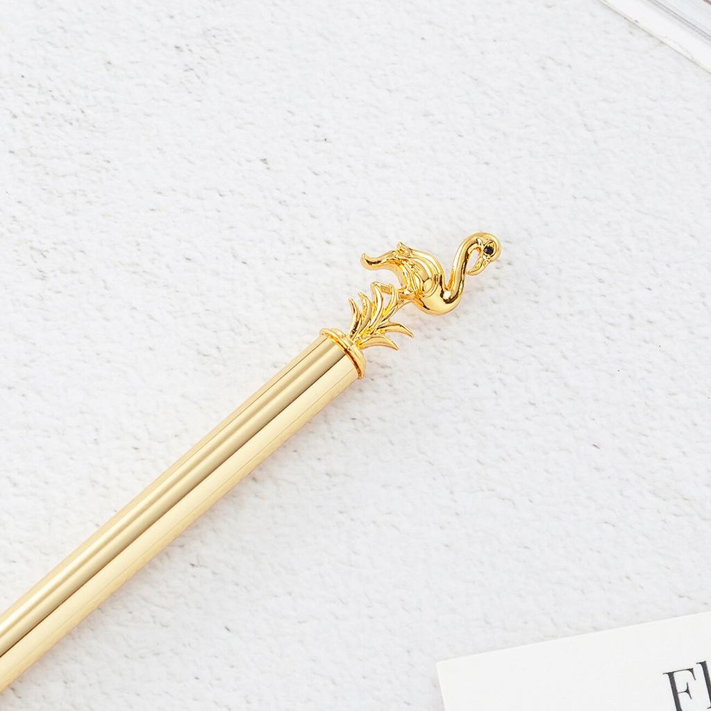 1 Piece Flamingo Ballpoint Pen Rose Gold Wedding Metal Copper Pen Office School Supplies