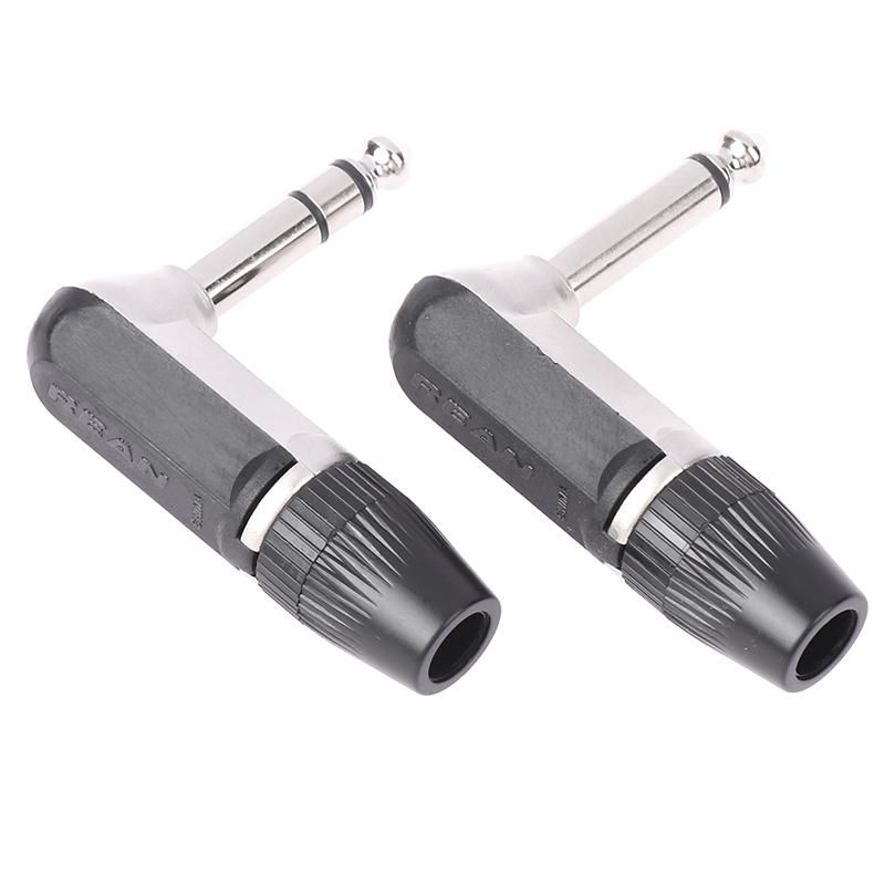 Rean Buchse 6,35 mm TS TRS 90° L-förmiger Winkelstecker Stereo / Mono 2 3-polig 6,5 1/4 Mikrofon Gitarre Audio Nys207 208