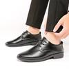 Business Lederschuhe Herren Schwarz Freizeit Arbeitsschuhe Schlichte Mode Trauzeuge Hochzeitsschuhe Vielseitig Schnürschuhe Weiche Sohle Mode Herrenschuhe