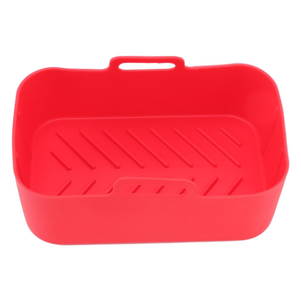 2 Sets Kitchen Fryer Silicone Basket and Mat Reusable Non Stick Rectangular   Oven Accessories for   DZ201 Foodi 8QT