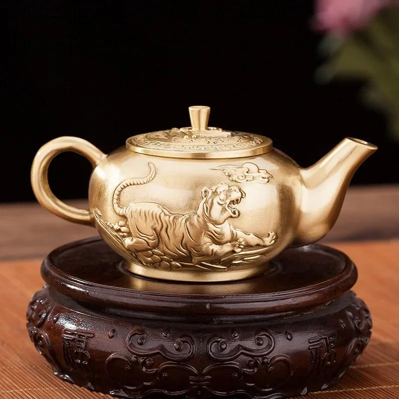 

Brass Teapot Tiger and Lifestyle Tea Set Home Decoration