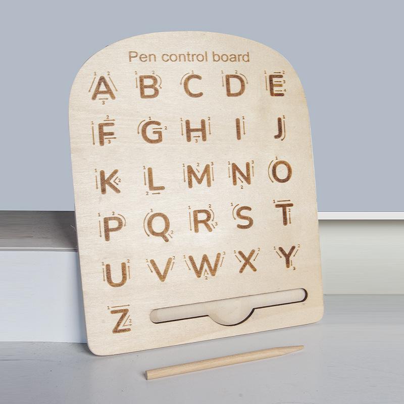 Wooden Letter & Number Grooved Board for Early Education