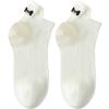 Women's Summer Thin Bear Embroidered Mesh Breathable Boneless Short Cotton Socks