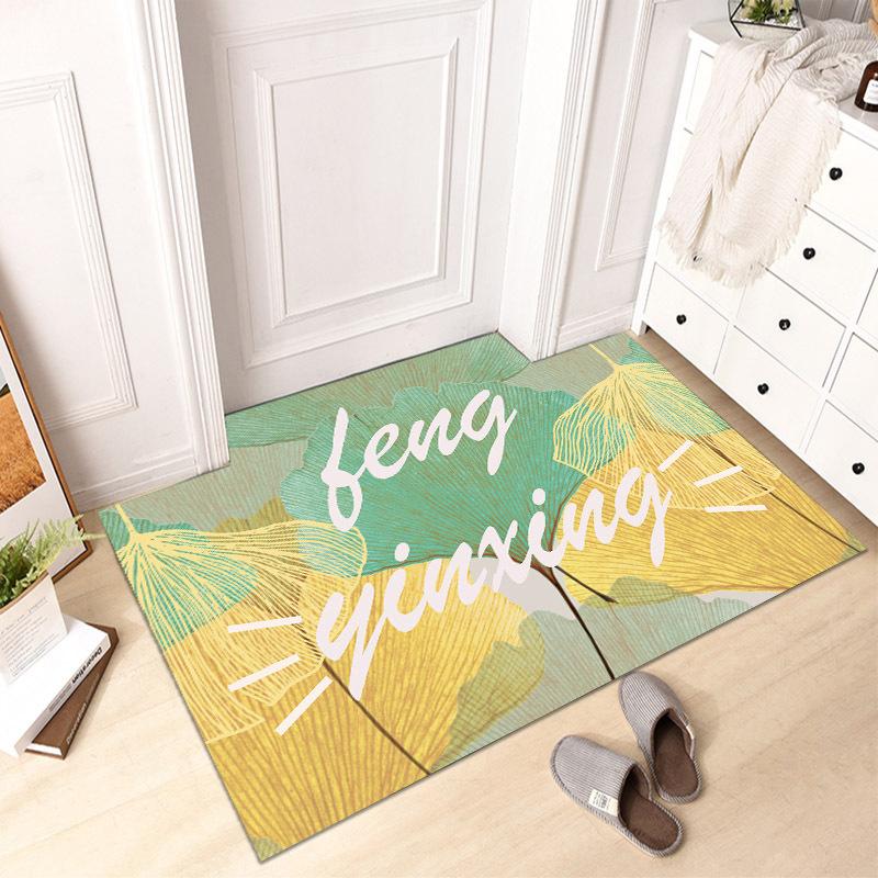 

Коврик для входной двери Коврик для ног в фойе Свежие листья Спальня Диван Журнальный столик Домашний ковер для гостиной 40 * 60Cm
