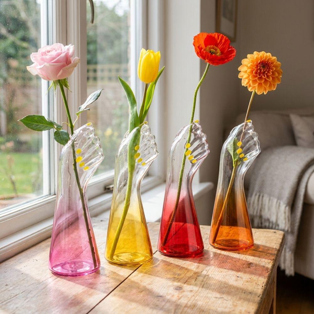 Handmade Hydroponic Glass Vase Transparent Flower Arrangement Vase Flower Holder Living Room