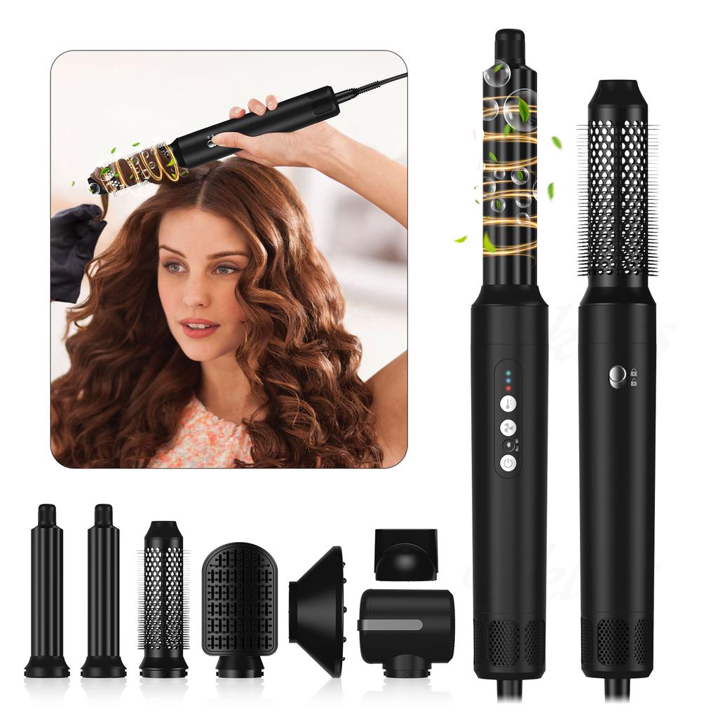 Airflow Multi Styler One Step Blow Dryer Set Auto-rotating Curling 7 in 1 Hair Styling Brush Dryer