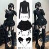 Outfit Cosplay Gothic Long Sickly Top and Bottom Idol Black M [AOTYP] Landmine-style Set, Black, Lolita, Cute, Sleeved, Cute, Set, Cake, Skirt, Cross,