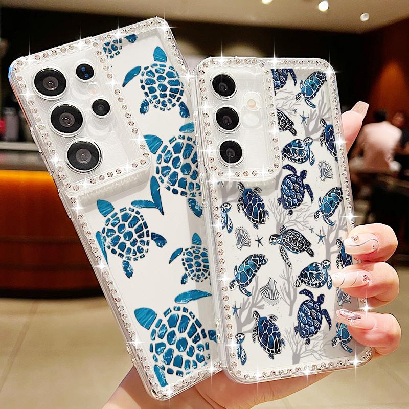 Pouzdro na telefon Žralok Delfín Pro Samsung Galaxy S25 Edge S24 S22 Ultra S23 FE A56 A55 A54 A36 A15 A16 A25 A26 5G Diamantový Měkký Kryt