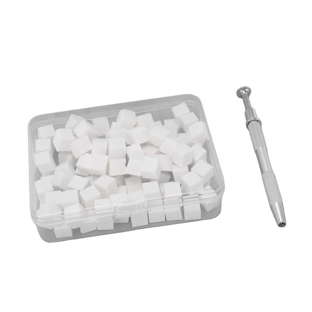 100pcs Nail Art Sponges with Gripper Pen Storage Box DIY Nail Art Sponge Tools Set