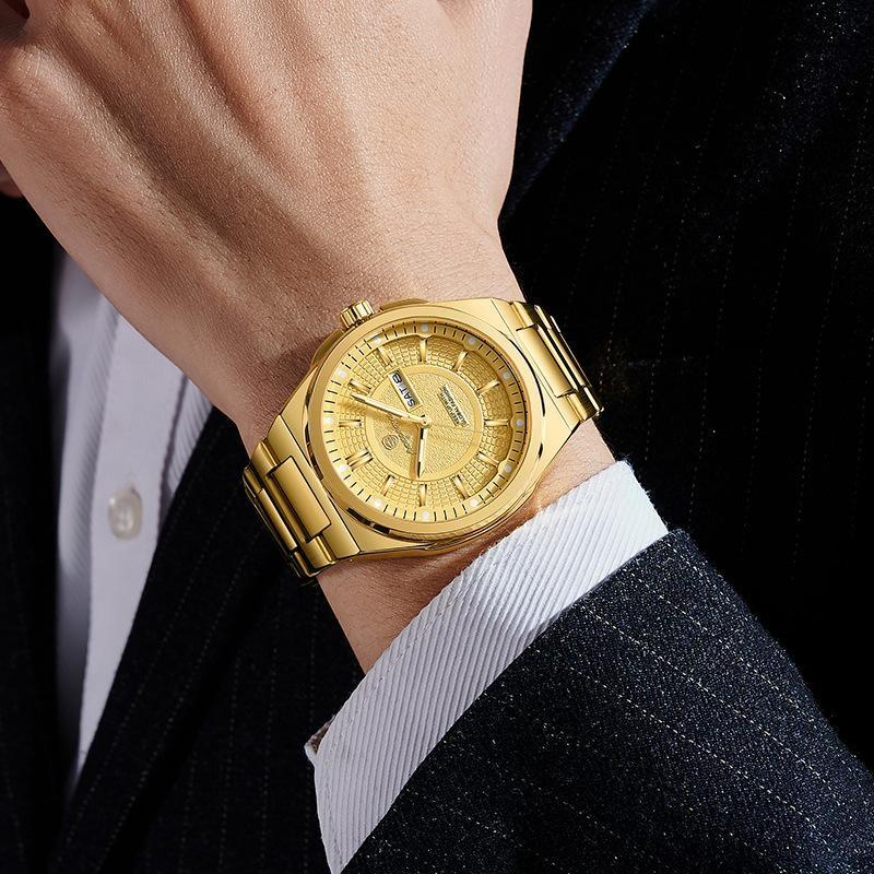 Fashion Classic Man Watch Waterproof Luminous Date Week Luxury Men Watch Stainless Steel Quartz Business Men's Watches
