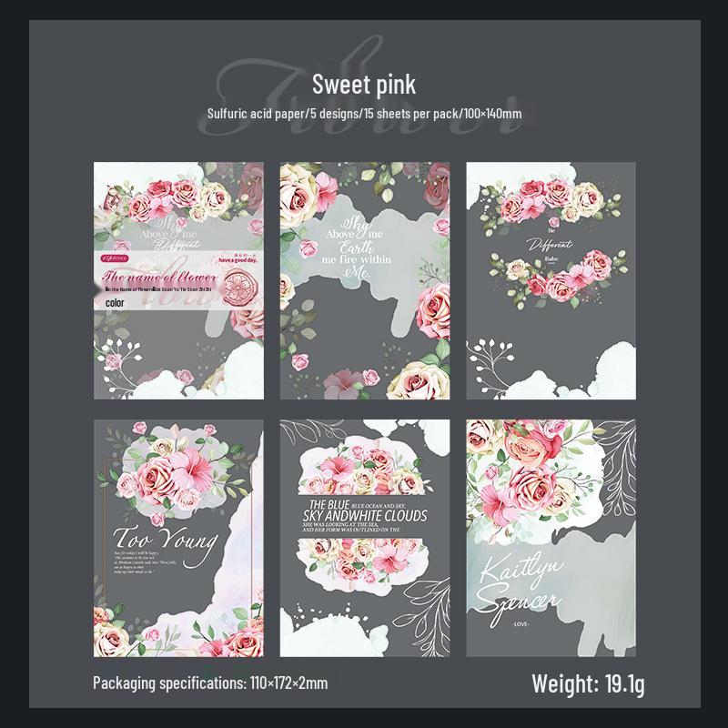 Beautiful Day Vintage Floral Series: Retro Sulfuric Acid Paper Journal with 8 Unique Collage Styles