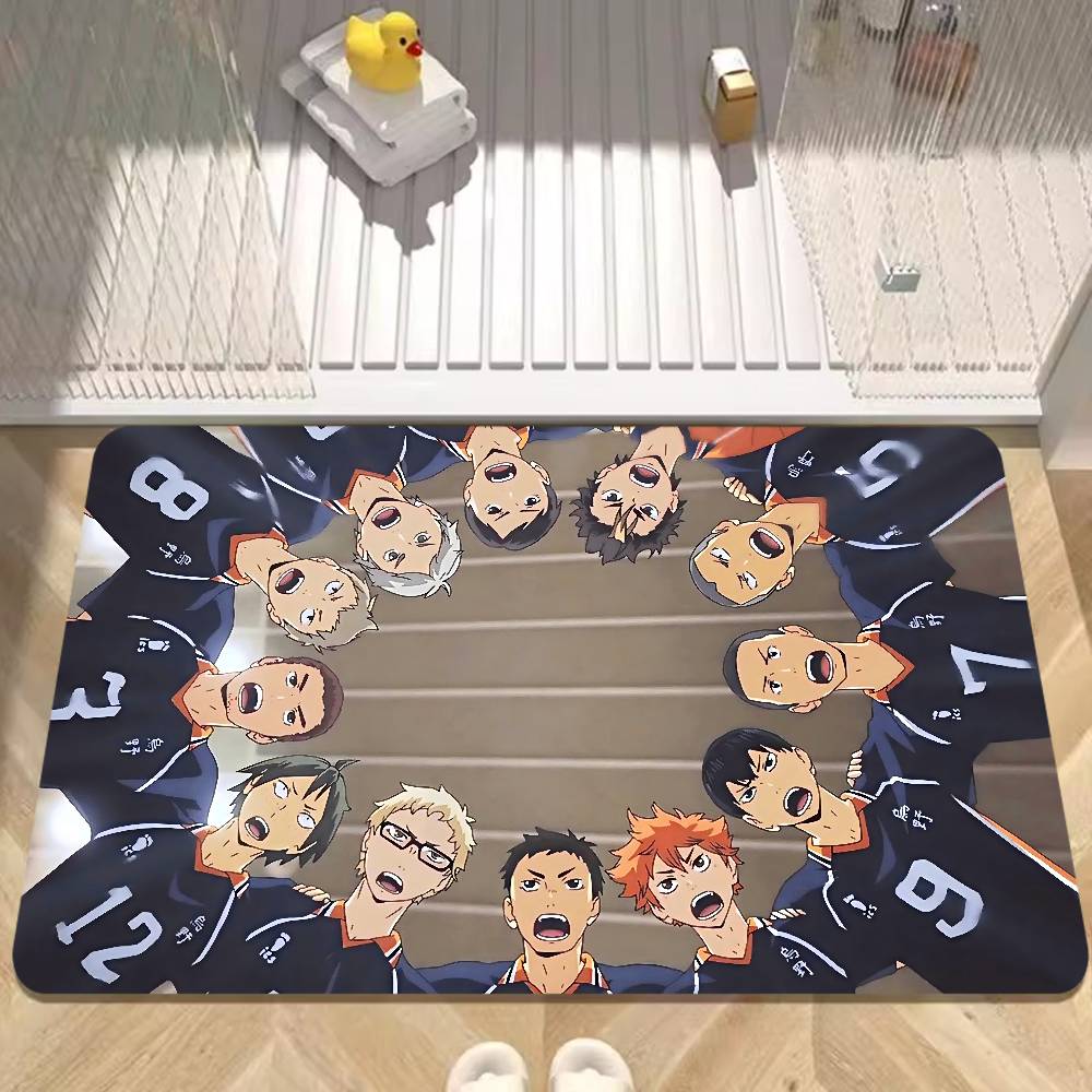 H-Haikyu Room Mats Retro Non-Slip Rug for Living Room Kitchen Welcome Mat Multiple Choice Durable Soft Floor Decor