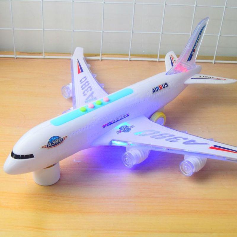 Electric Children's Airbus Model: Light & Sound Anti-Collision Toy Airplane Assembly.