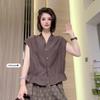 Korean Version of V-neck Flying Sleeve Shirt Women's Summer New Thin Loose Commuter Short Top