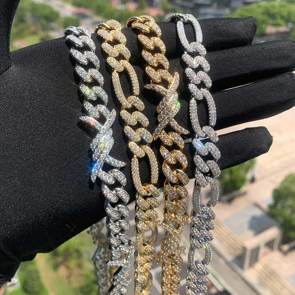 Zircon Cuban Chain: Versatile Cross-Border Hip-Hop Jewelry, European & American Fashion for Couples