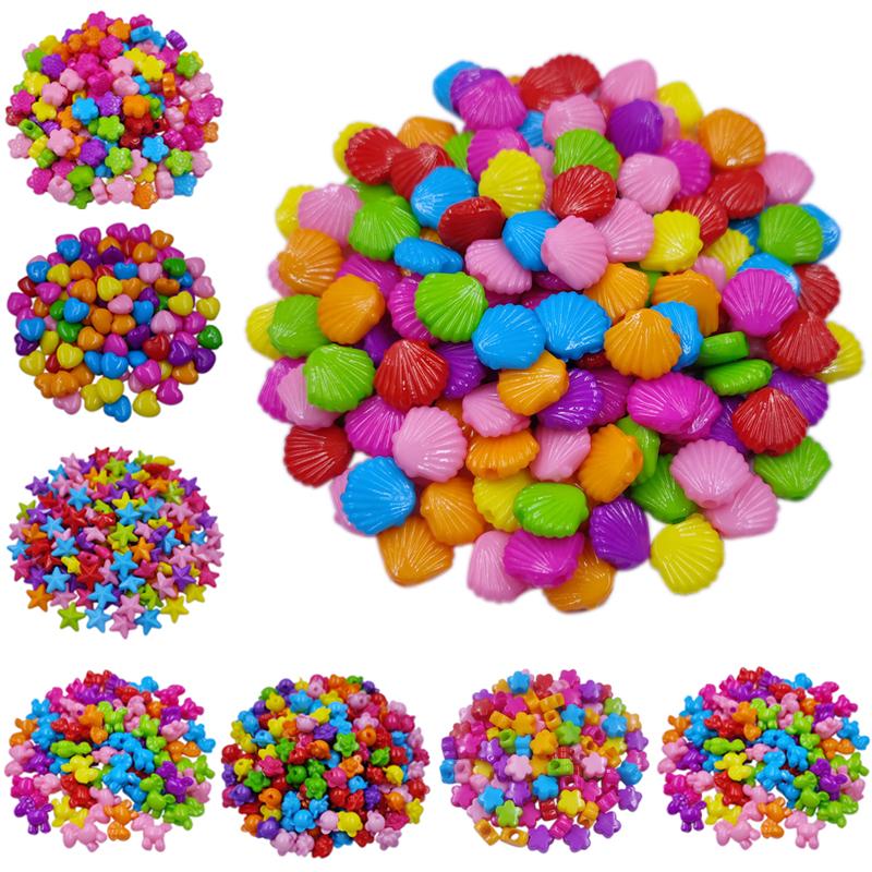 For Jewelry Making Necklace Bracelet Candy color Star Shell Flower Wholesale Loose Beads 20/40Pcs Pendant DIY Craft