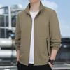 New Spring and Autumn Men's Casual Jacket Jacket Middle-aged and Elderly Stand-up Collar Jacket Loose Large Size Top