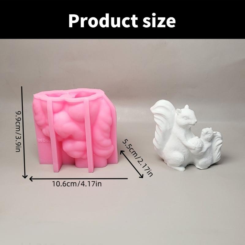 Squirrels Animal Statue Silicone Candle Molds for Epoxy Resin Candle Soap Making Home Decoration Gypsum Silicone Molds