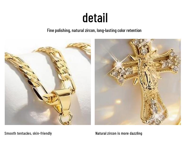 Women's Light Luxury Religious Cross Pendant Sweater Chain - Versatile, High-End Feel, Niche Design Necklace