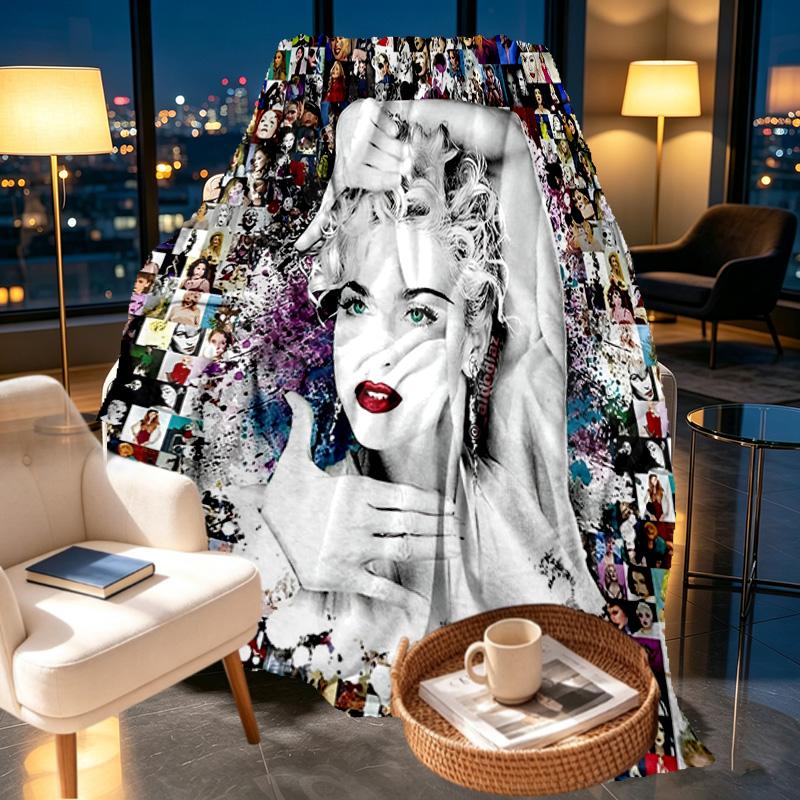 Marilyn Monroe Print Deken - Zacht & Comfortabel, voor Slaapkamer, Reizen, Bank, Huisdecoratie - Verjaardag Kerstcadeau voor Vriend