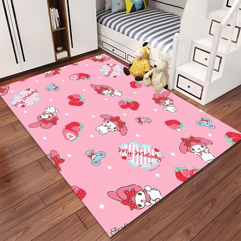 My Melody Strawberry Pink Carpet suitable as a non-slip mat for the living room or bedroom sofa