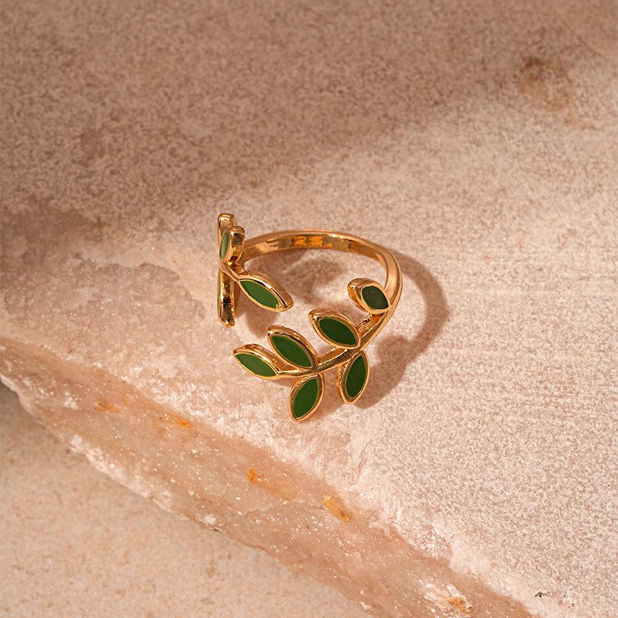 Gold Plated Zircon Cat's Eye Double Layer Retro Ring