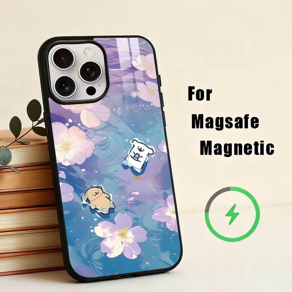 

Line-art cartoon puppy Phone Case For iPhone17,16,15,14,13,12,11 Plus,Pro Magnetic with Magsafe Wireless Charging iPhone14PROMAX