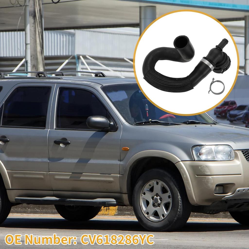 Radiator Hose No.CV618286YC Upper Radiator Cooling Fluid Hose for Ford Escape 2.0L 2013-2016 Rubber Black