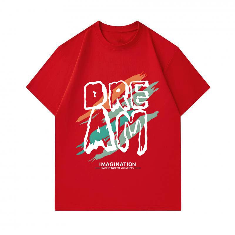 Men's 100% Cotton Crew Neck Short Sleeve T-Shirt, Dream Imagination Independent Thinking Art Printed Casual Comfortable Lightweight Daily Wear Tee for