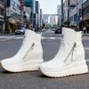 Small slim inner height increase high-top shoes women's platform new winter leisure sports Martin boots