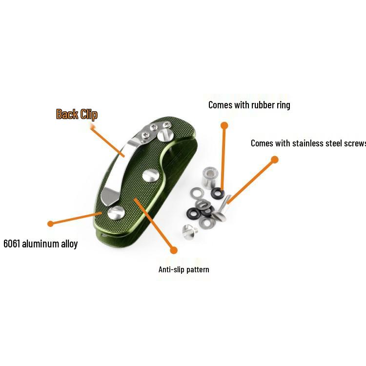 Lightweight Aluminum Alloy EDC Key Holder with Back Clip and Key Pouch