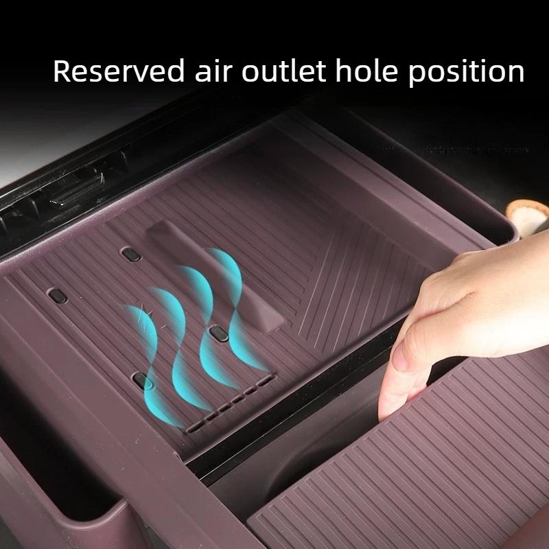 Full Wrap Silicone Center Console Mat With Side Pockets Interior Upgrade Modification Accessories For Mazda CX-6e EZ60