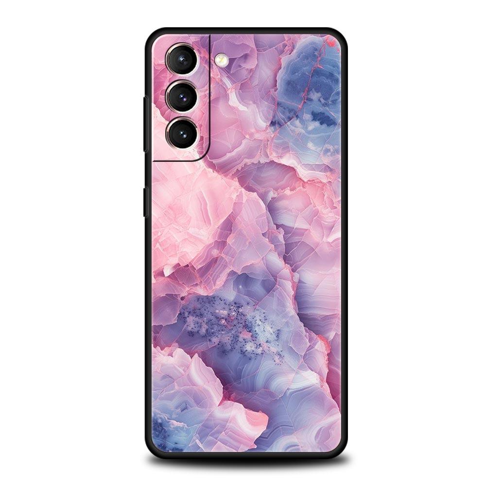 Marble Phone Case For Samsung Galaxy S26 Ultra S25 Plus S24 FE S23 S22 5G S21 S20 Cover Black Soft