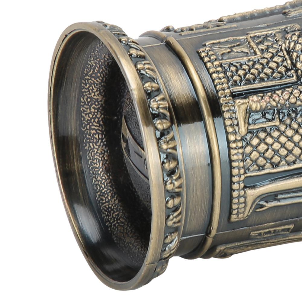 Bronze Metal Shot Glass Embossed Vintage Wine Glass Shot Glasses Retro Whiskey Cup  For Cocktail