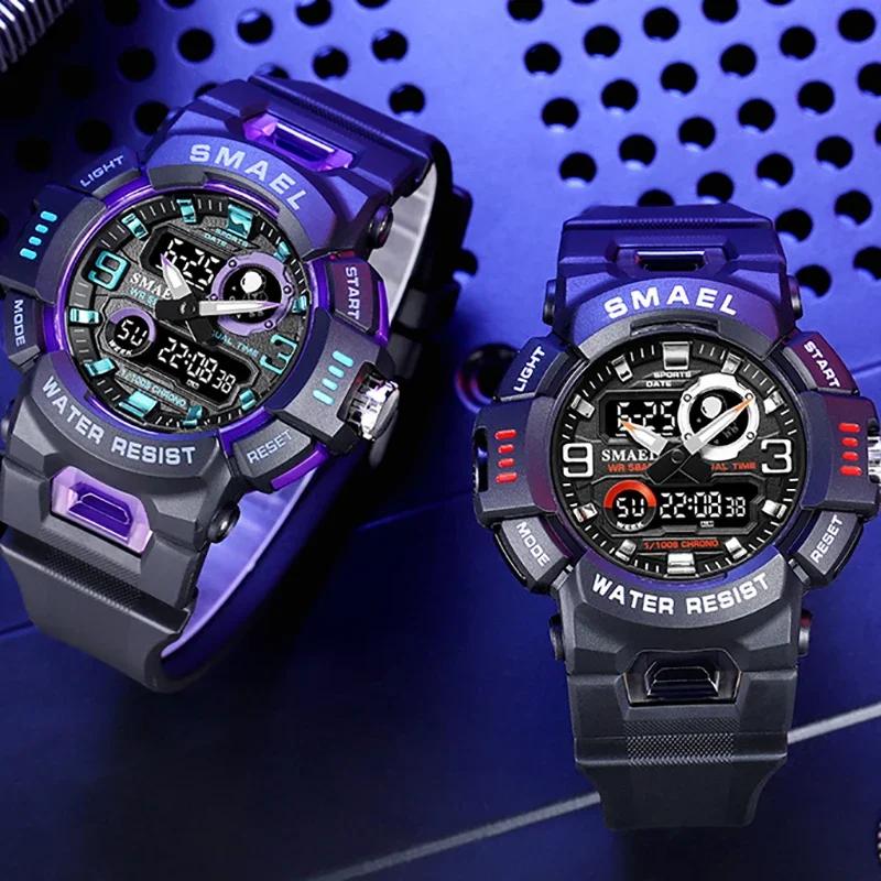 SMAEL Digital Watch LED 50m Waterproof Military Wristwatch Male Clocks Mens Watches Stopwatches Alarm Clock Sport Watches 8063