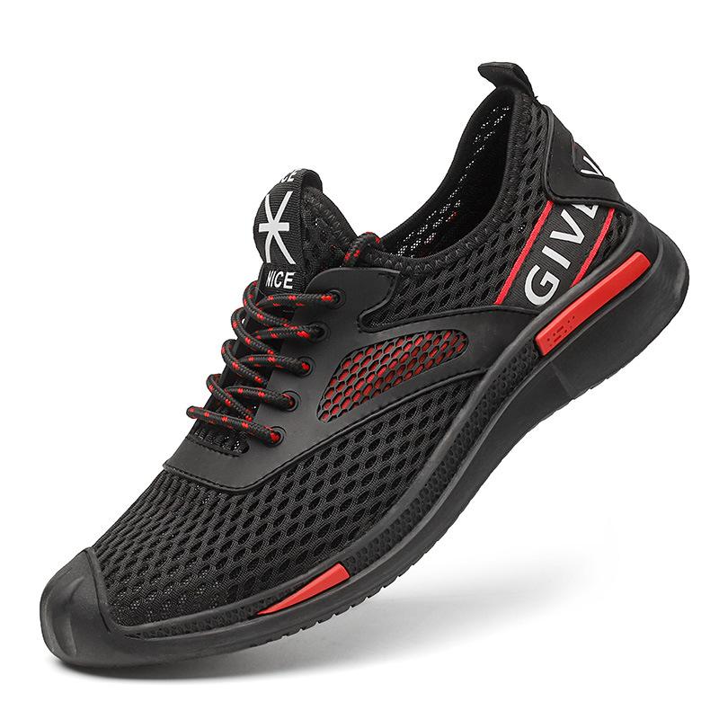 

Spring and summer outdoor cross-country running shoes men s lightweight non-slip running shoes men s sports breathable mesh men s casual shoes 38 чёрный