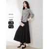 Damen-Set: Plissiertes T-Shirt im französischen Stil & Weitbeinige Hose
