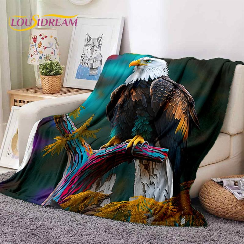 3D Cute Owl Eagle Birds Cartoon HD Soft Flannel Blankets,Throw Blanket Comfortable Blanket for Picnic Beds Home Bedroom Kid Gift