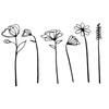 Black Metal Flowers Decorative Garden Stakes,Metal Artificial Flowers Outdoor Decors Metal Flower Sticks for Patio,Lawn