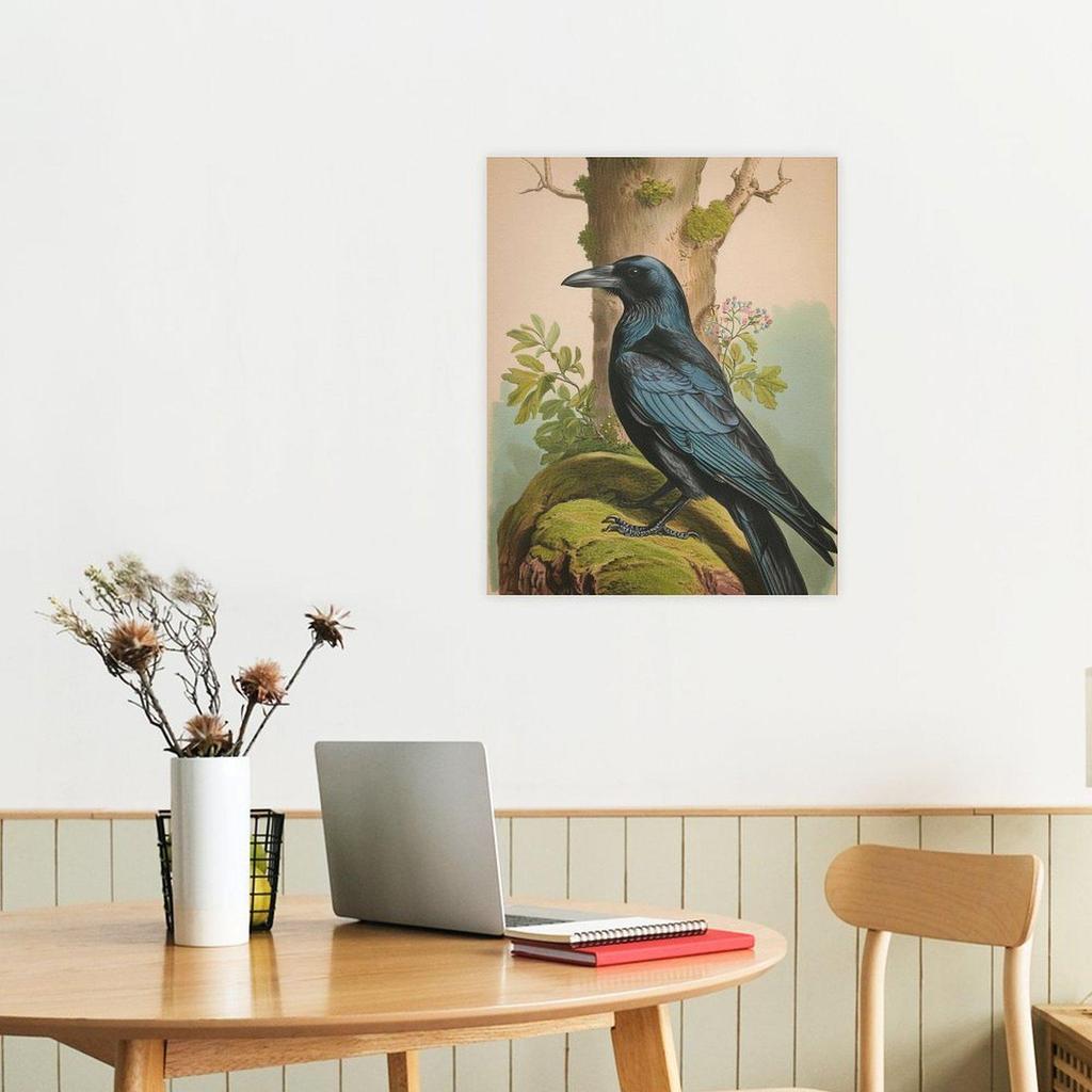 Xuan Yu Crow Canvas Art: Decorative Animal Painting for Living Room or Restaurant