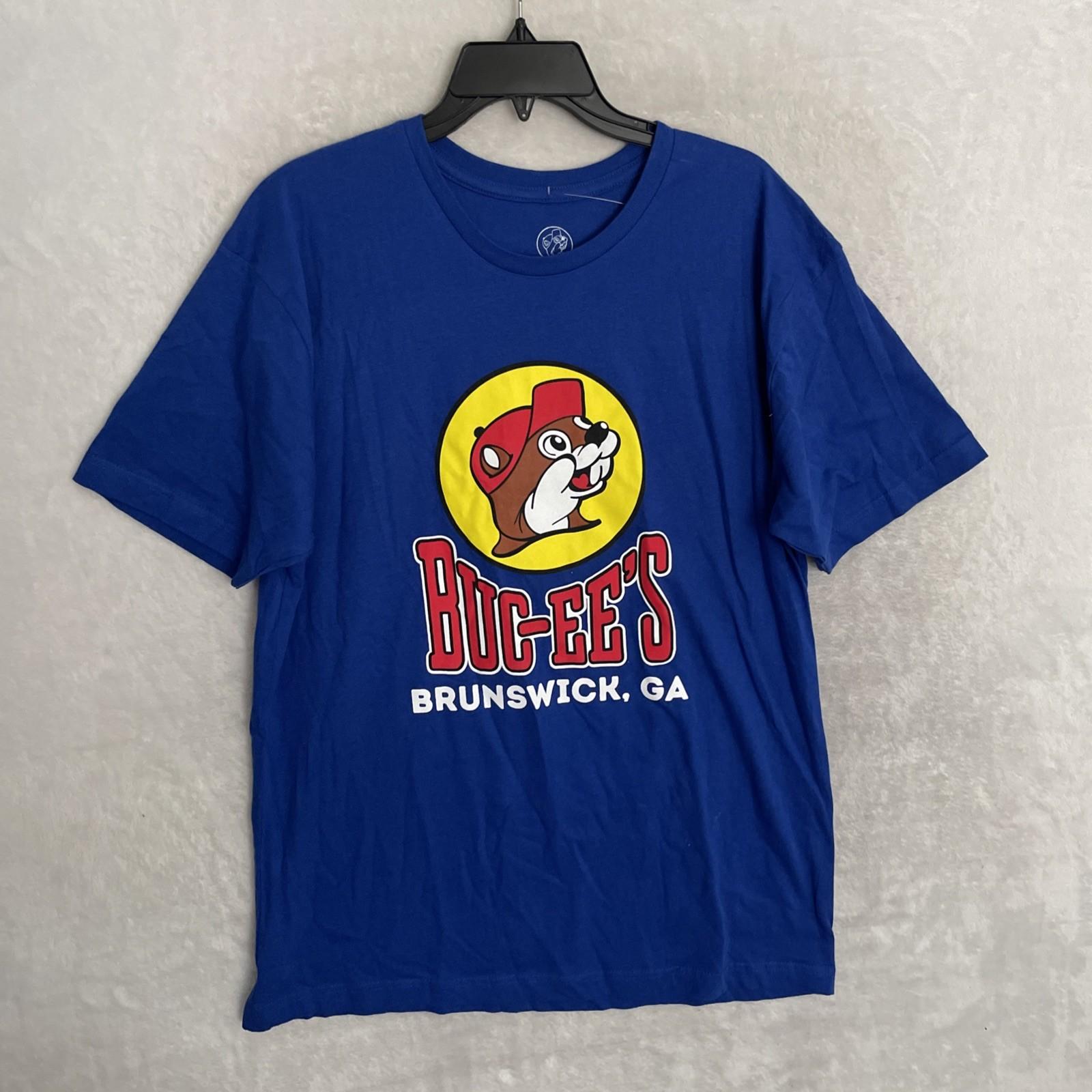 Buc-ee s Mens T Shirt Blue Graphic Large Cotton Crew Neck Short Sleeve Pullover S разноцветный