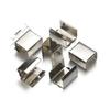 100 Stück Metall-Kordelklammern DIY 5x10mm Befestiger Kordel-Quetschhülse Schnur Lederseil Überfaltklemme für Schmuckherstellung Armbandkomponenten